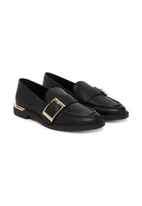 Pantofi dama - piele ecologica - auriu/negru