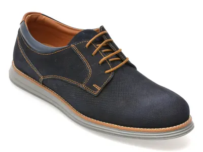 Pantofi OTTER bleumarin, A36, din nabuc