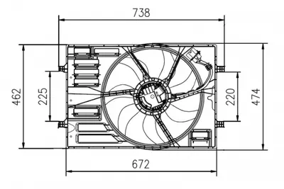 Ventilator Radiator (cu Carcasa) Potrivit Audi A3, Q2, Q3; Seat Ateca, Ibiza V, Leon, Leon Sc, Leon Sportstourer, Leon St, Tarraco; Skoda Karoq, Kodiaq, Octavia Iii, Octavia Iv 1.0-2.0d 04.12