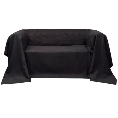 Husa din velur microfibra pentru canapea, 270 x 350 cm, antracit