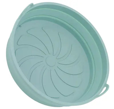 Set 2 x Tava rotunda din silicon pentru friteuza stil cosulet cu 2 manere