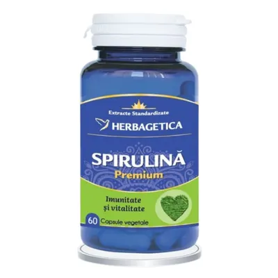 Spirulina Premium, Herbagetica | 60 capsule