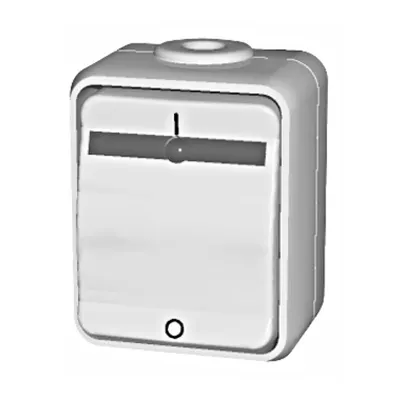 Întreruptor 2p cu lampa control IP44, alb