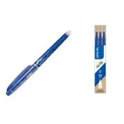 Pachet Roller Pilot Frixion PBL-FRP5-L, 0. 5mm, albastru, cu guma de sters si Rezerva roller cu gel Pilot Frixion Ball 3 bucati/set