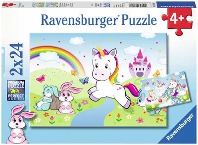Puzzle pentru copii Ravensburger din 2 x 24 bucăți - Unicorn minunat