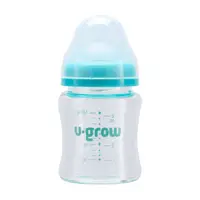 Pachet Biberon de sticla 120ml + Tetine 2 bucati, U-Grow