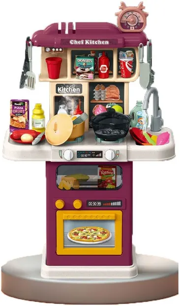 Bucătărie pentru copii Felyx Toys - Little Chef, cu aburi și apă curentă, 64 de piese