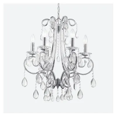 candelabru Prisma, 6 becuri, dulie E14, D:510 mm, H:840/1200 mm, Crom