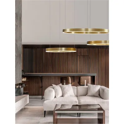 Lampa suspendata MOTIF Alama aurie Aluminiu & Acrylic LED 60W 4165Lm 230V IP20 2700-6000K Schimbare temperatura de culoare si reglare intensitate luminoasa