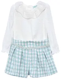 Set de 2 piese Abel & Lula - Bluza cu guler și pantaloni lurex, albastru, 18 luni