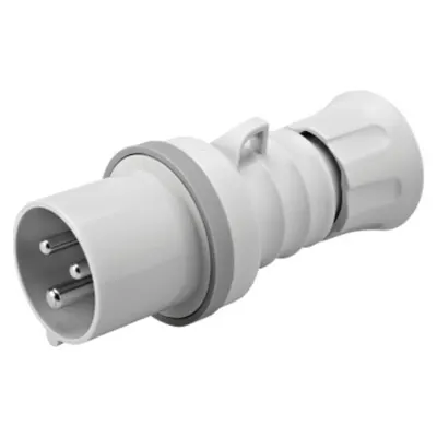 Stecher fisa industriala HP - IP44/IP54 - 2P+E 16A >250V d.c. - GREY - 8H - Strangere cu surub