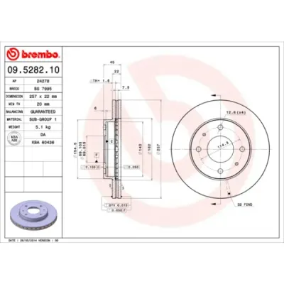 Disc frana BREMBO 09.5282.10