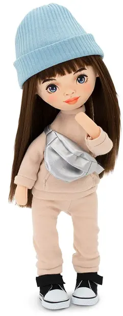 Păpușă moale Orange Toys Sweet Sisters -Sofia cu trening bej, 32 cm