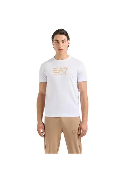 Tricou EA7 Gold Label - AF10170-7M000007-U0002 35259 - Alb/Auriu