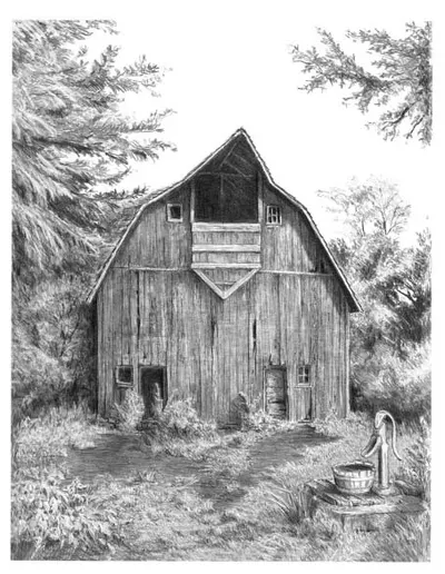 Set de pictură grafică Royal - Casă veche, 23 x 30 cm