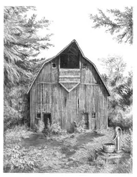 Set de pictură grafică Royal - Casă veche, 23 x 30 cm
