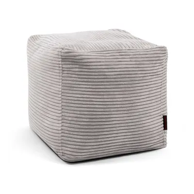 Fotoliu bean bag gri deschis cu tapițerie din catifea reiată Up! MooG – SLOWDOWN