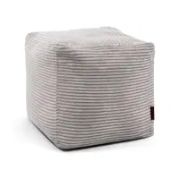 Fotoliu bean bag gri deschis cu tapițerie din catifea reiată Up! MooG – SLOWDOWN