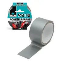 Banda adeziva BISON Power Repair armata cu material gri 10m
