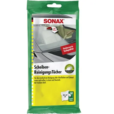Servetele Auto Umede pentru Suprafetele din Sticla, 10 Bucati, Sonax