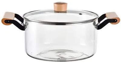 Oală de sticlă Morello - Crystal, 2.5 l, cu mânere din lemn