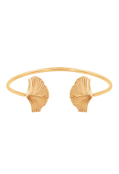 Bratara rigida placata cu aur de 18K Ginko