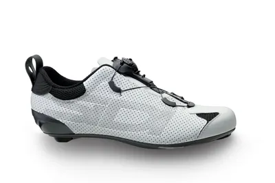Pantofi de triatlon cu talpă carbon C-Boost Tri-Sixty albi mărimea 44