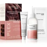 Revolution Haircare Plex Bond Restore Kit set pentru a evidentia culoarea parului culoare Chocolate Brown 1 buc