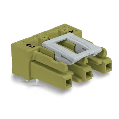 Socket for PCBs; angled; 3-pole; Cod. B; light green