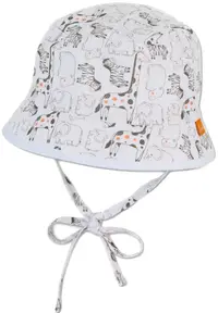 Palarie cu două fețe pentru copii cu protectie UV 50+ Sterntaler - Cu animale, 49 cm, 12-18 luni