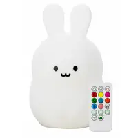 Lampa de veghe, FreeON, Silicon moale, Cu telecomanda si cablu USB, Cu 9 culori diferite si cronometru, Rabbit