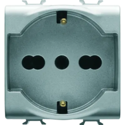 Italian/german Standard Priza 250v Ac - 2p+e 16a Dual Amperage - 2 Modules - Titanium - Chorus