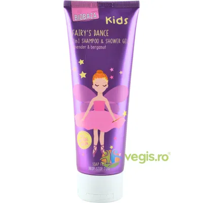 Sampon si Gel de Dus Natural pentru Copii cu Lavanda, Bergamota, Aloe Vera si Extract de Nalba Fairy's Dance 250ml
