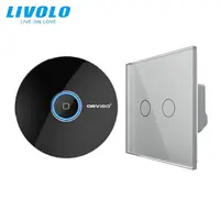 Intrerupator dublu wireless RF + hub RF/IR, generatia noua, control de pe smartphone Gri