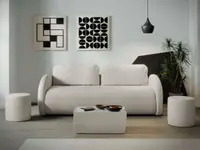 Canapea Ovelis 3 locuri extensibila plusata crem