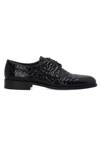Pantofi eleganti din piele lacuita cu motiv mock croc