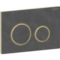 Clapeta actionare dubla rezervor wc, ardezie Mustang cu inel de design alama, Geberit Sigma50