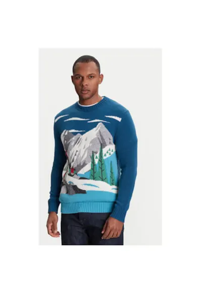 Pulover barbati 1244K108S - Lana/Nylon - S INTL - Bleumarin