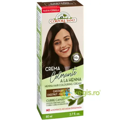 Vopsea Henna Crema Semipermanenta - Castaniu 80ml