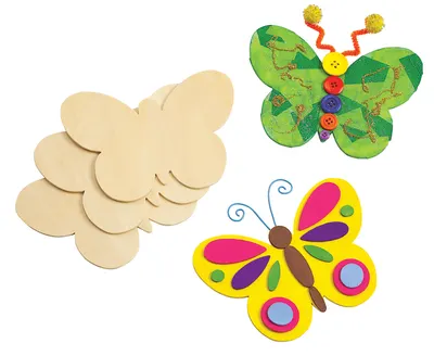 Fluture din lemn pentru decorare, 12 x15 cm