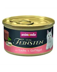 ANIMONDA Vom Feinsten Mousse hrană umedă tip mousse pentru pisici cu somon și pasăre 85 g