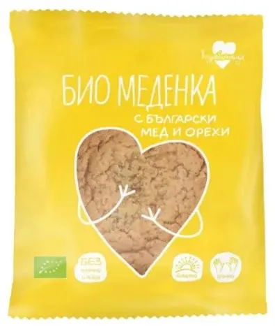 Bio prăjitură cu miere și nuci, 60 g, Kurabijnica