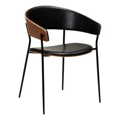 Scaun de sufragerie negru/în culoare naturală închisă cu cotiere Crib – DAN-FORM Denmark
