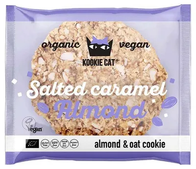Kookie Cat Bio fursec cu caramel sărat și migdale, 50 g