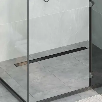 vidaXL 2 în 1 Drenaj pentru duș Negru 100 cm Oțel inoxidabil 304
