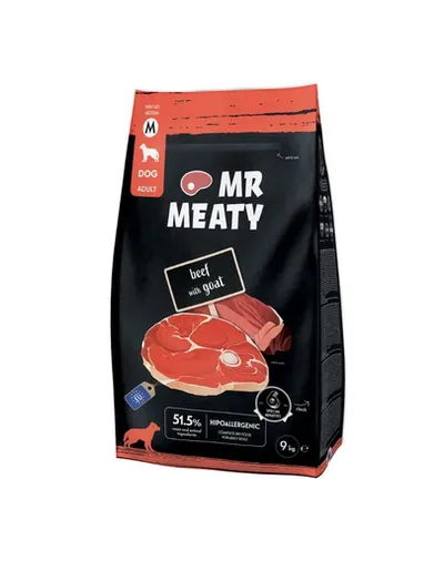 Hrană uscată câini adulți digestie sensibilă vită și capră MR MEATY 9 kg