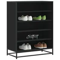 Gossi pantofar, negru, 75x38x97,5 cm, lemn prelucrat/metal