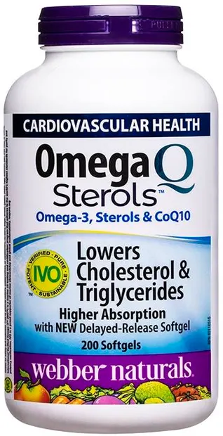 Omega Q Sterols, 200 capsule gelatinoase moi, Webber Naturals