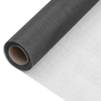 vidaXL Plasă de sârmă, negru, 112x2000 cm, fibră de sticlă