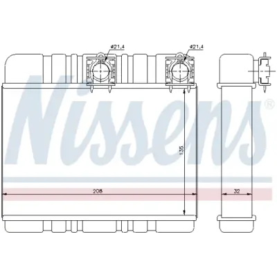 Schimbator caldura, incalzire habitaclu NISSENS 70514